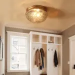 Clear Ribbed Glass Ceiling Lamp for Bedroom tag1