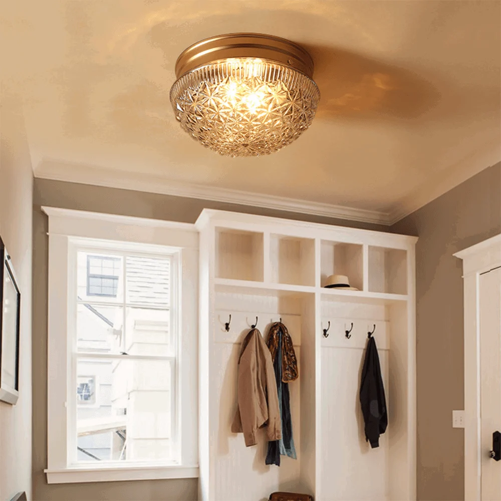 Clear Ribbed Glass Ceiling Lamp for Bedroom -  - #tag1#