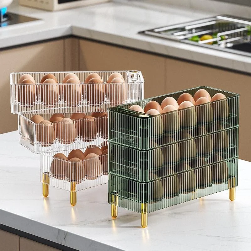 Clear Rotating Egg Storage Container -