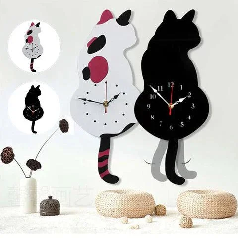 Clock - MeowClock - Cute Cat Design - Silent Tail Wave -  - #tag1#