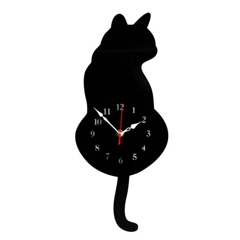 Clock - MeowClock - Cute Cat Design - Silent Tail Wave -  - #tag1#