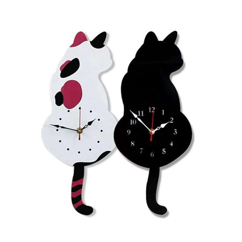 Clock - MeowClock - Cute Cat Design - Silent Tail Wave -  - #tag1#