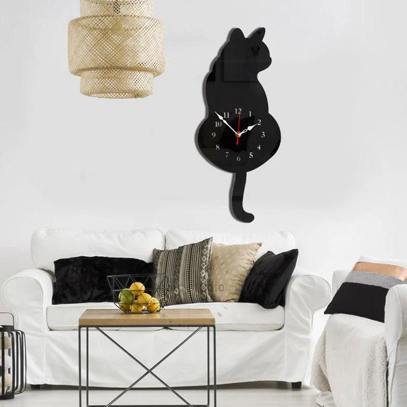 Clock - MeowClock - Cute Cat Design - Silent Tail Wave -  - #tag1#