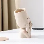 Closed Eyes Face Planter Pot
