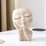 Closed Eyes Face Planter Pot