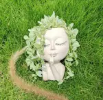 Closed Eyes Face Planter Pot