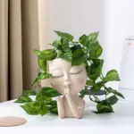 Closed Eyes Face Planter Pot