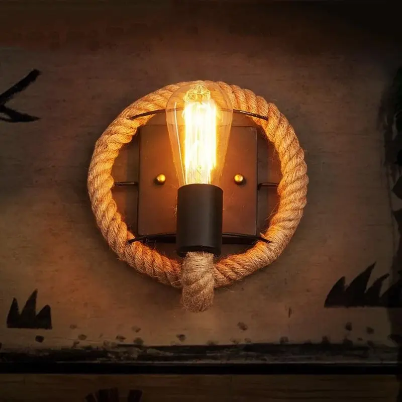Clove Round Rope Wrap Wall Lamp tag1