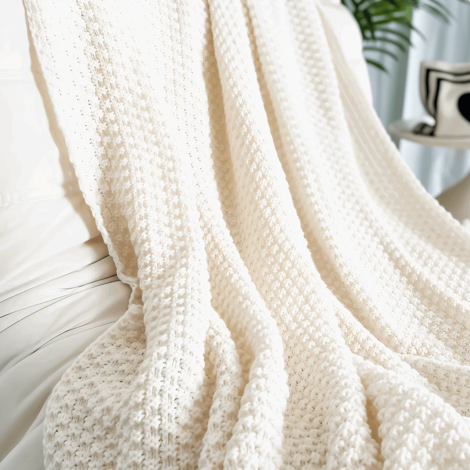 CoarseKnit Plaid - Stylish Knit Blanket - Fleece Blanket for Year-Round Comfort -  - #tag1#