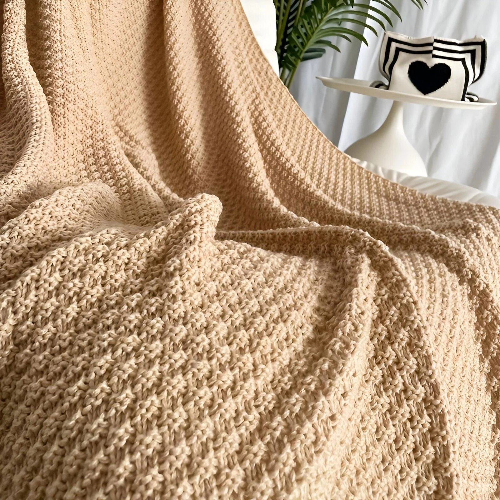 CoarseKnit Plaid - Stylish Knit Blanket - Fleece Blanket for Year-Round Comfort -  - #tag1#