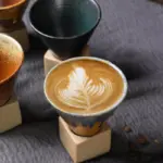 Coarse Pottery Coffee Mug with Base Conical Couture Cup Base Set tag1