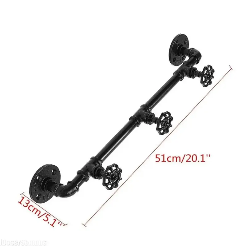 Coat Rack Black Industrial Style Suitable for Bags and Coats up to 30kg tag1