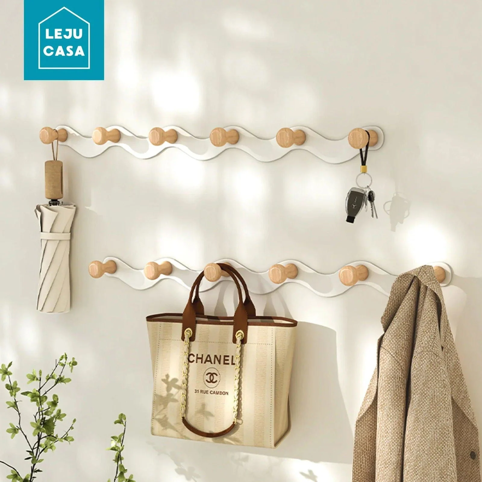 Coat rack - Wave coat rack - Silver - Modern Style - For Living Room/Hallway - Metal -  - #tag1#
