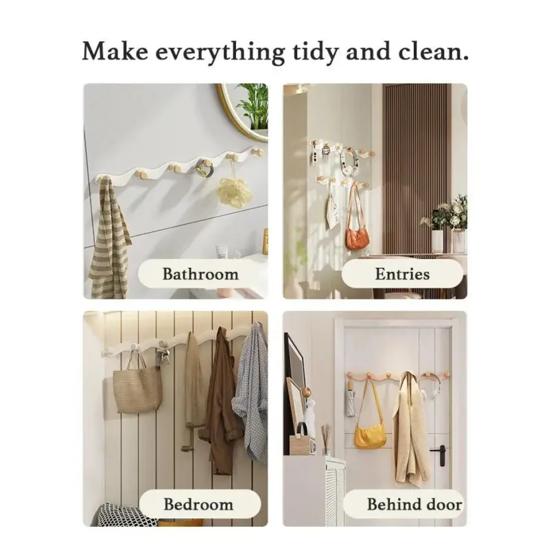 Coat rack Wave coat rack Silver Modern Style For Living Room Hallway Metal tag1