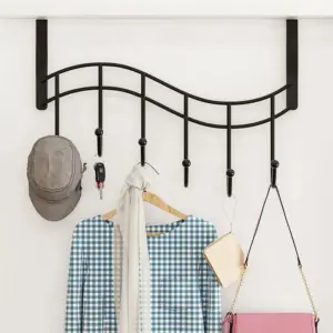 Coat stop - Door coat rack - Heart-shaped - White/Black/Brown - Strong Iron