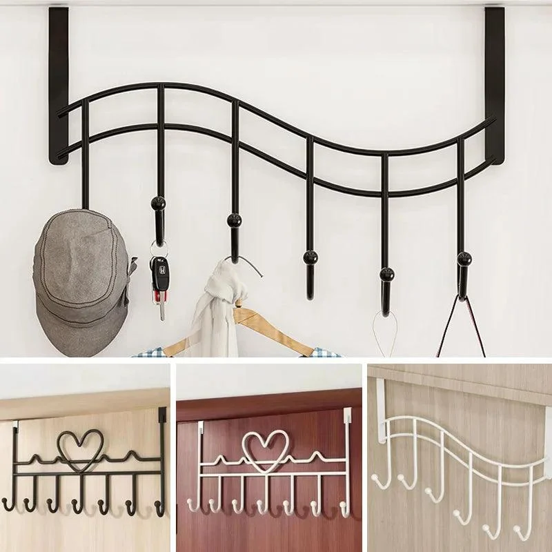 Coat stop - Door coat rack - Heart-shaped - White/Black/Brown - Strong Iron -  - #tag1#