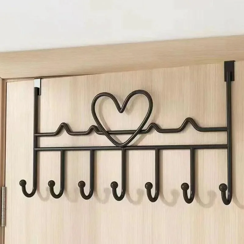 Coat stop - Door coat rack - Heart-shaped - White/Black/Brown - Strong Iron -  - #tag1#