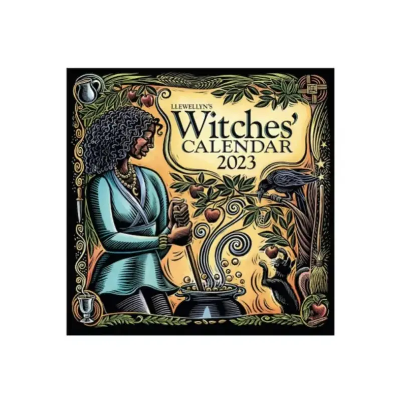 Coated Paper 2023 Witch Calendar Home Wall Calendar Decoration tag1