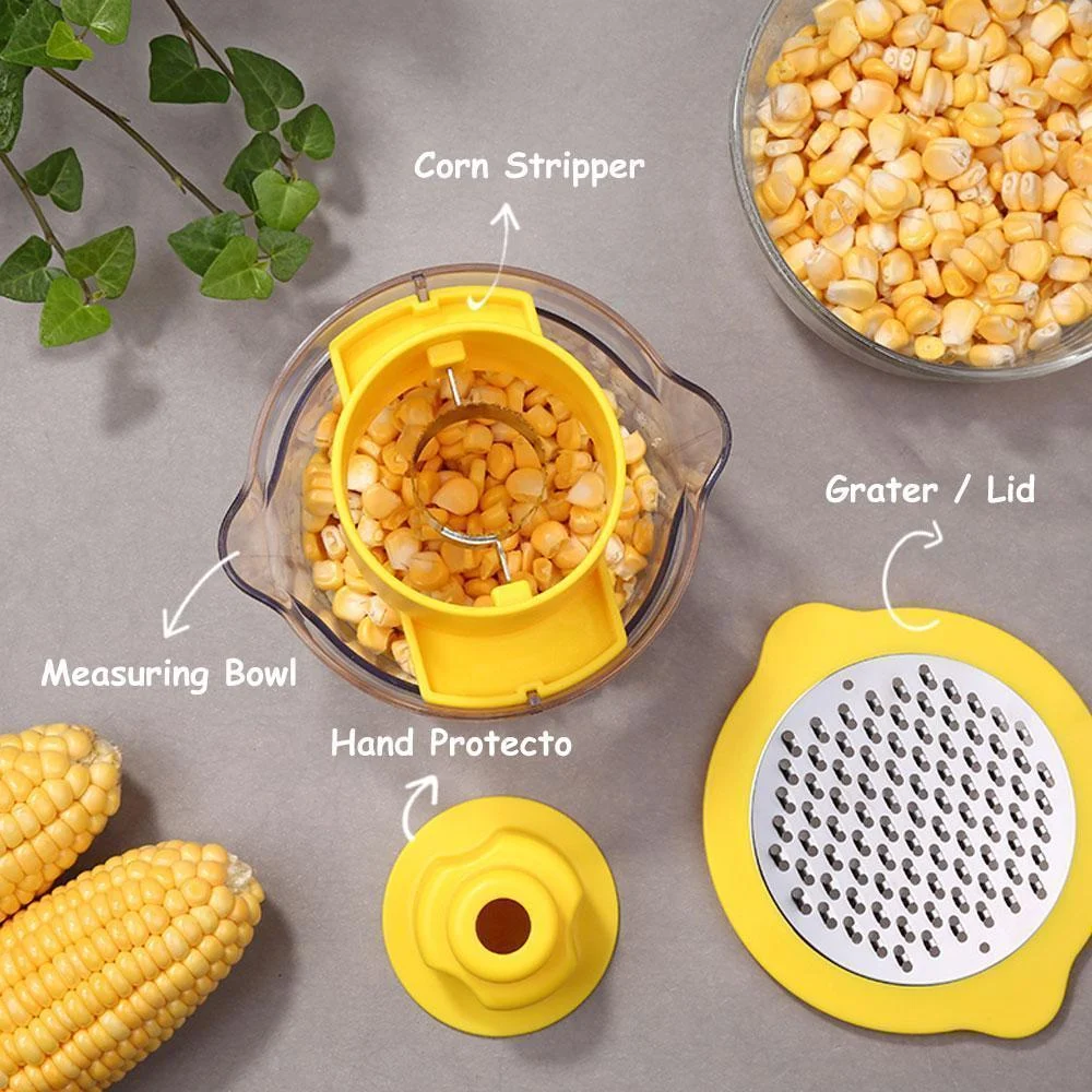 Cob Corn Stripper With Built-In Measuring Cup And Grater -  - #tag1#