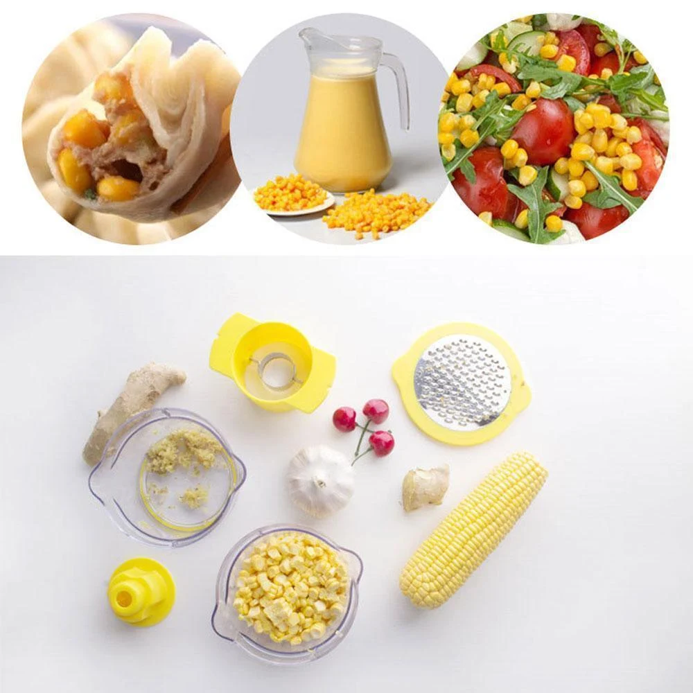 Cob Corn Stripper With Built-In Measuring Cup And Grater -  - #tag1#