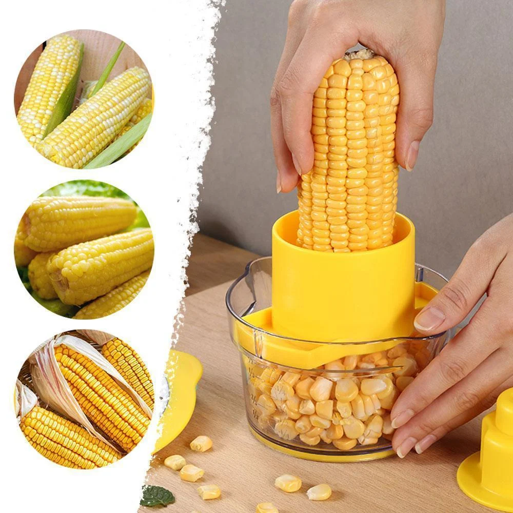Cob Corn Stripper With Built-In Measuring Cup And Grater -  - #tag1#