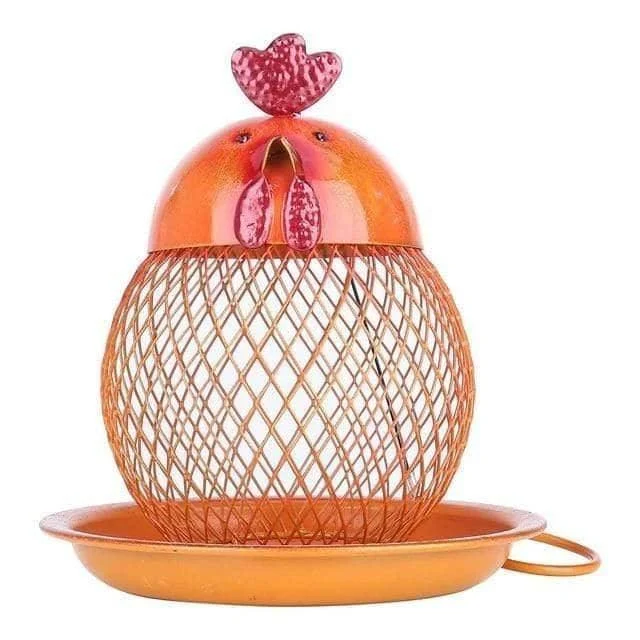 Cock Shaped Wild Bird Outdoor Garden Feeder - Whimsical & Fun Addition to Your Garden -