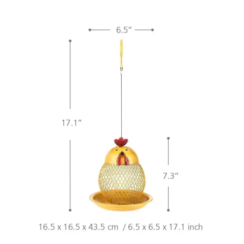 Cock Shaped Wild Bird Outdoor Garden Feeder Whimsical Fun Addition to Your Garden