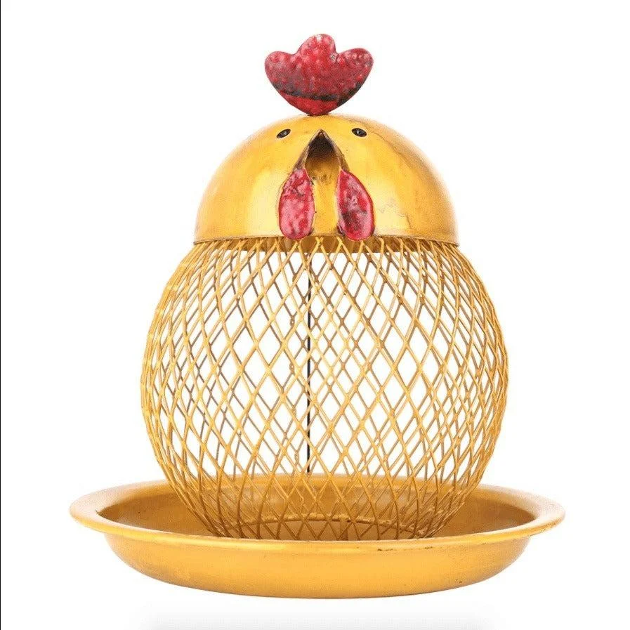 Cock Shaped Wild Bird Outdoor Garden Feeder - Whimsical & Fun Addition to Your Garden -