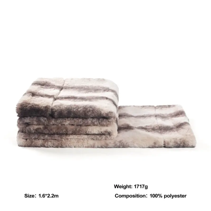 CocoaLux Brown Faux Fur Blanket tag1