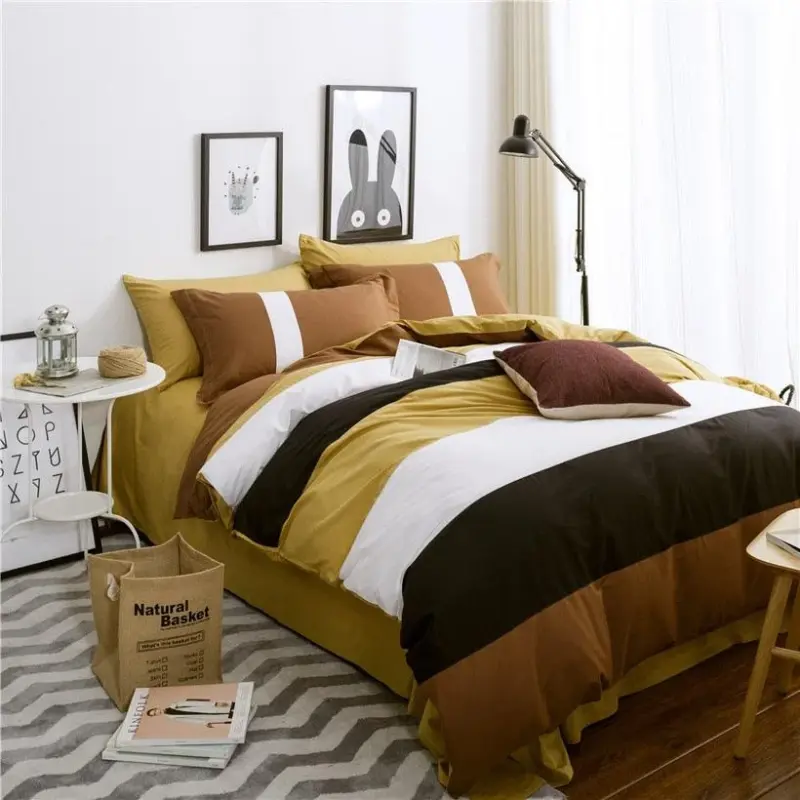 Coffee Brown Grey Green Stripe 100 Cotton Bedding Sets Twin Queen King size Kids Adults Boys dae050ff abc5 4cc0 8c8e 05c048a0efb3