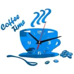 CoffeeTime Original Coffee Cup Mirror Wall Clock tag1