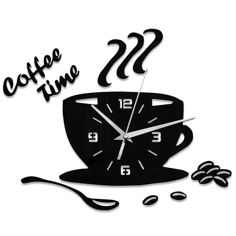 CoffeeTime - Original Coffee Cup Mirror Wall Clock -  - #tag1#