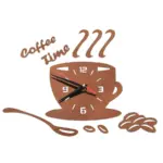 CoffeeTime Original Coffee Cup Mirror Wall Clock tag1