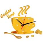 CoffeeTime Original Coffee Cup Mirror Wall Clock tag1