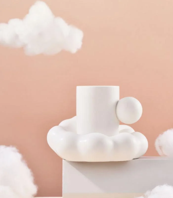 Coffee Cup with Cloud Saucer Tea Mug Ceramic Set Large -  - #tag1#