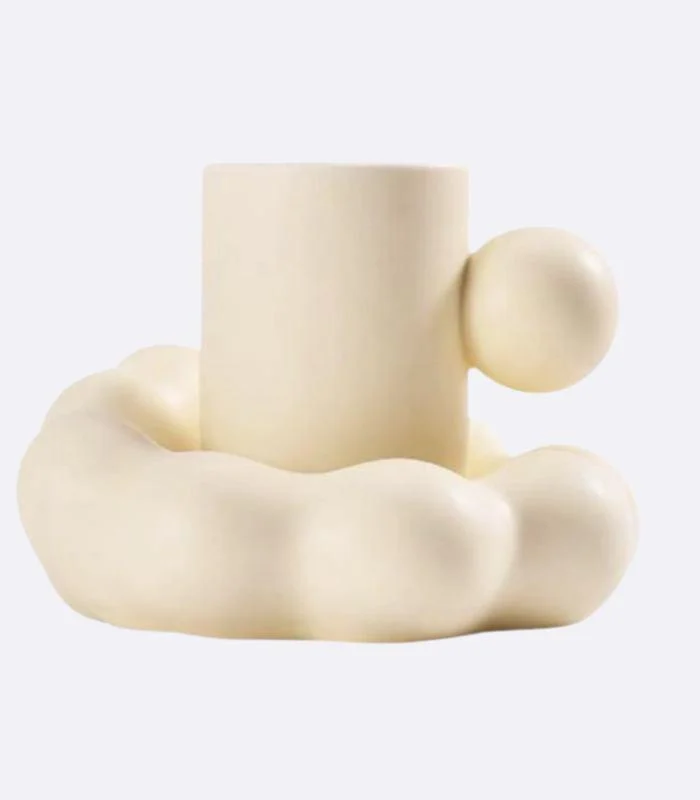 Coffee Cup with Cloud Saucer Tea Mug Ceramic Set Large -  - #tag1#