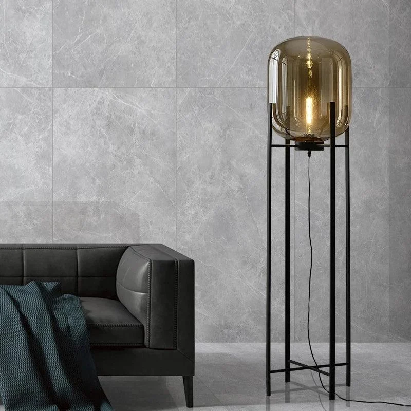 Cognac Glass Floor Lamp -