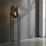 Cognac Glass Floor Lamp