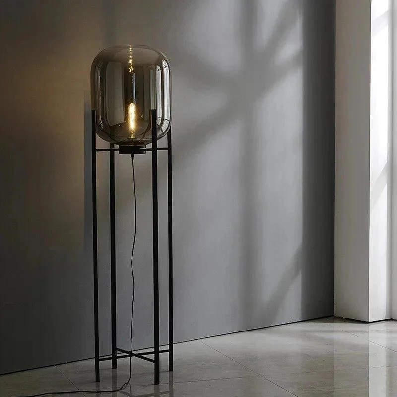 Cognac Glass Floor Lamp -