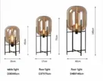 Cognac Glass Floor Lamp