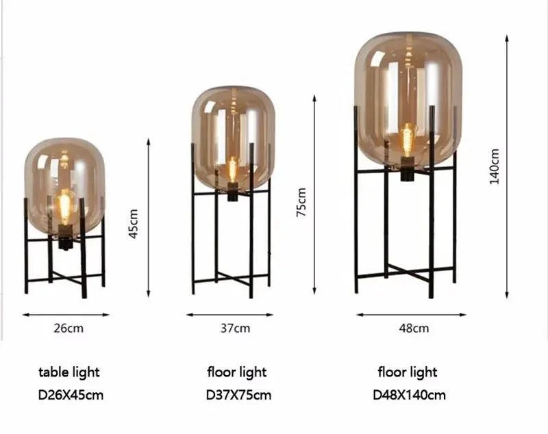 Cognac Glass Floor Lamp -