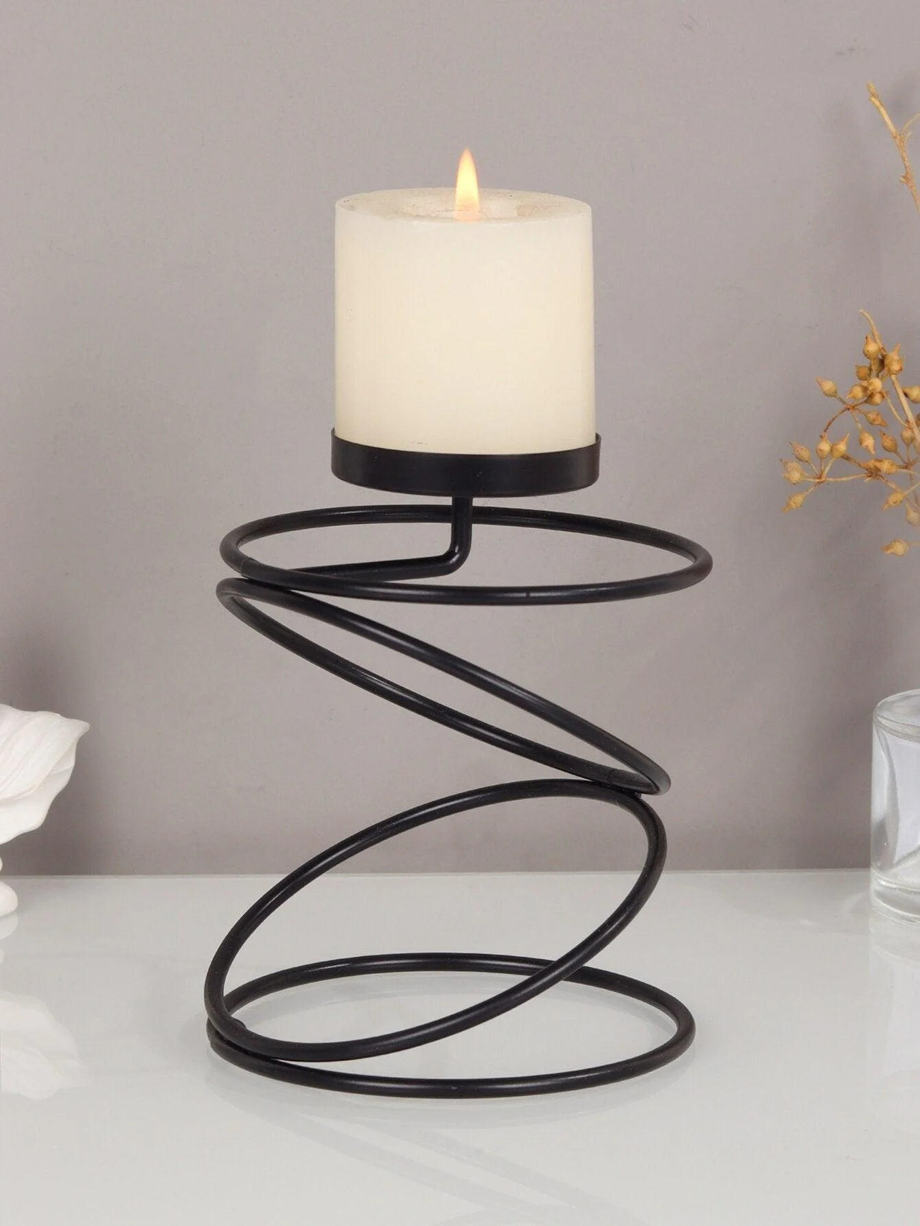 Coil Metal Candle Holders -