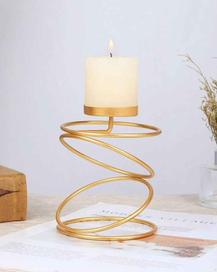 Coil Metal Candle Holders -