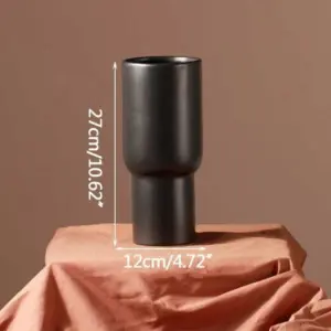 Cold Taupe Minimalist Vase For Dried Flowers - 