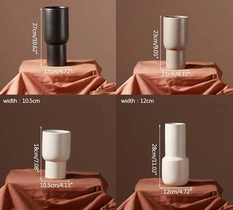 Cold Taupe Minimalist Vase For Dried Flowers -