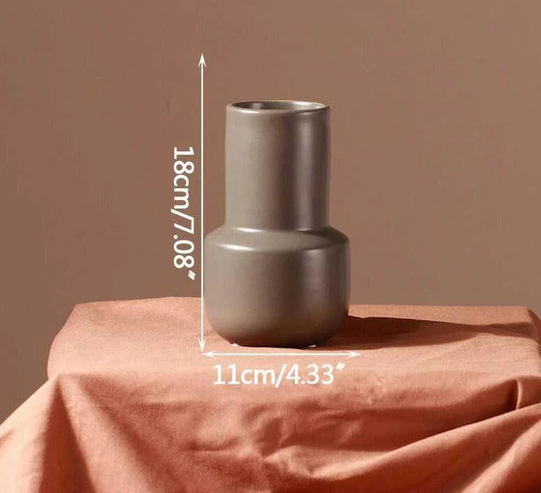 Cold Taupe Minimalist Vase For Dried Flowers -