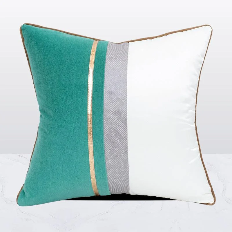 Color Block Velvet Pillow Cover -  - #tag1#
