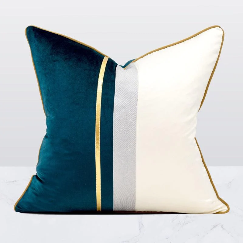 Color Block Velvet Pillow Cover -  - #tag1#