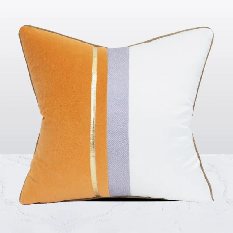 Color Block Velvet Pillow Cover -  - #tag1#