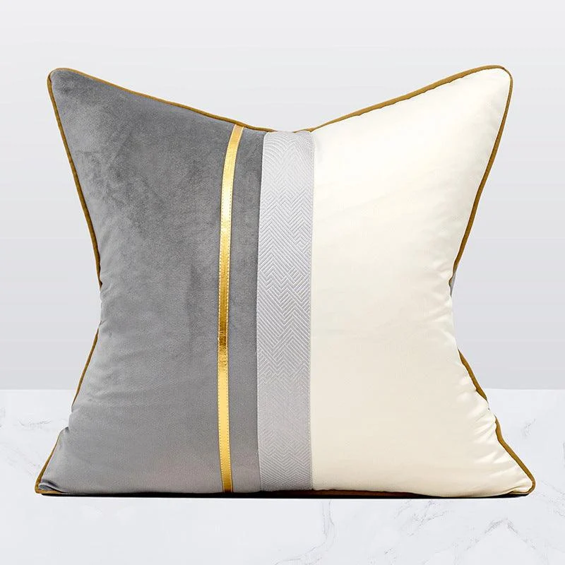 Color Block Velvet Pillow Cover -  - #tag1#